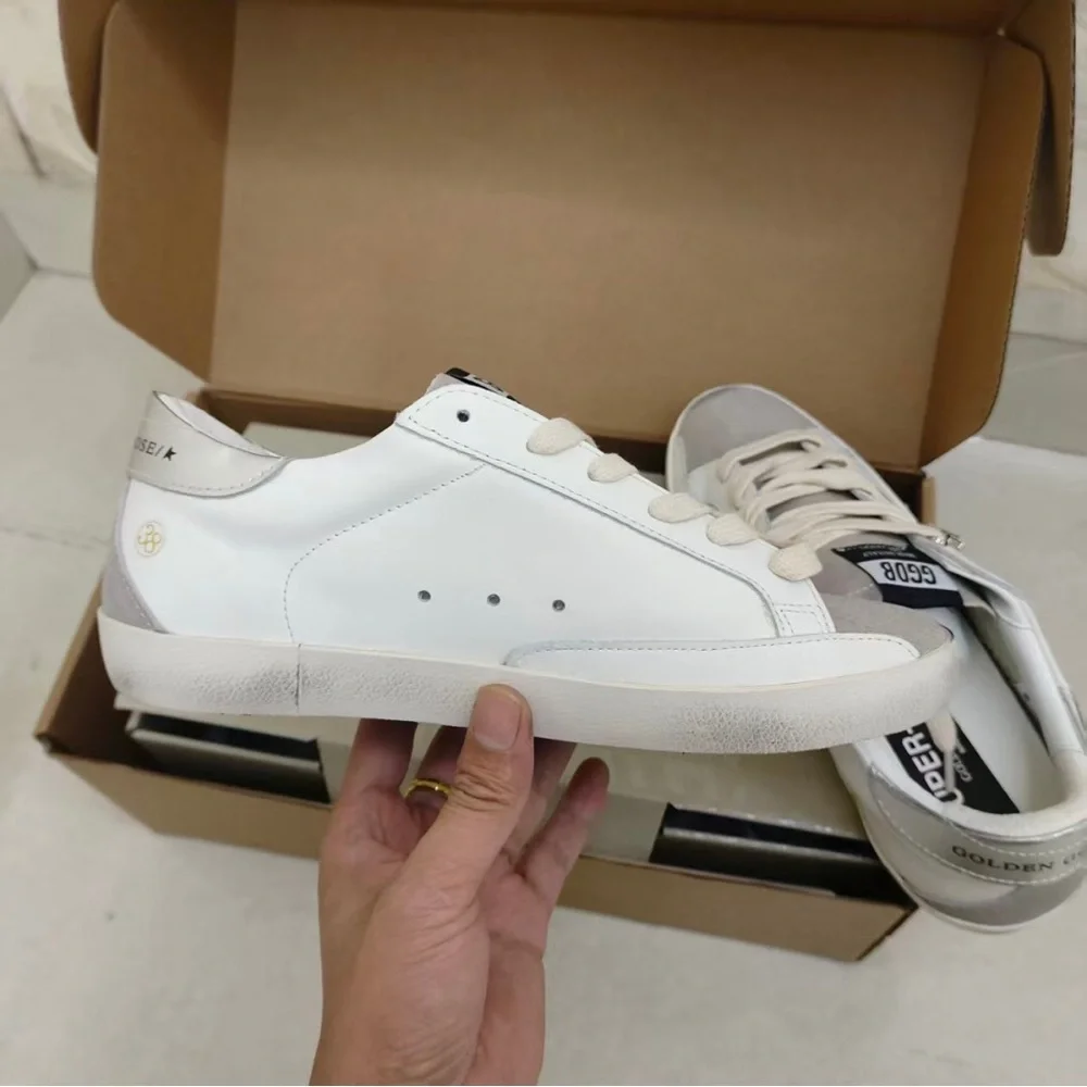 Golden Goose White and Gold Women's Sneakers - Picture 2 of 5